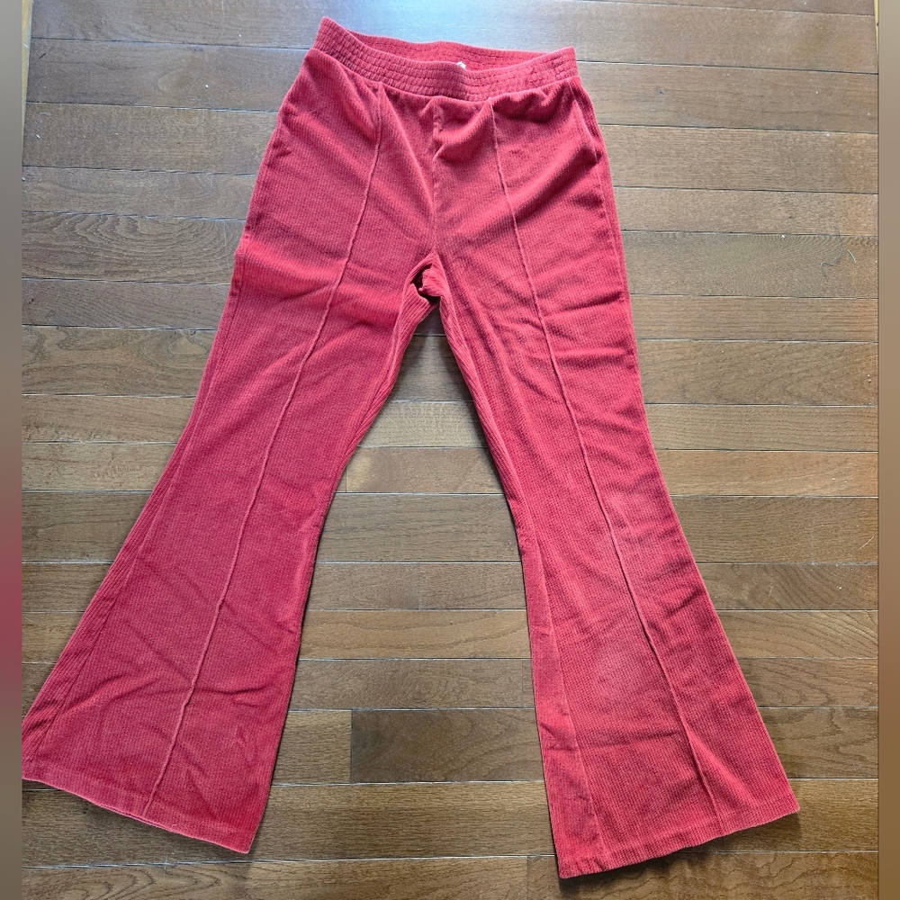 Aerie Corduroy Flare Red Legging Pants Small